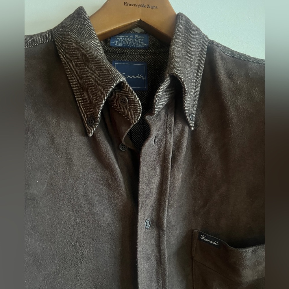 Faconnable goat skin leather shirt size XL - Vintage - Picture 3 of 10